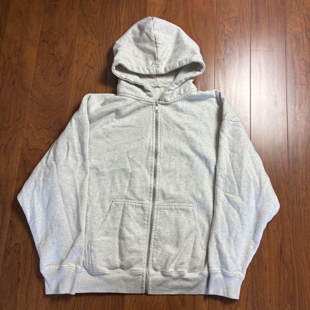 John Galt Brandy Melville Grey Oversized Zip Up Hoodie One Size Christy